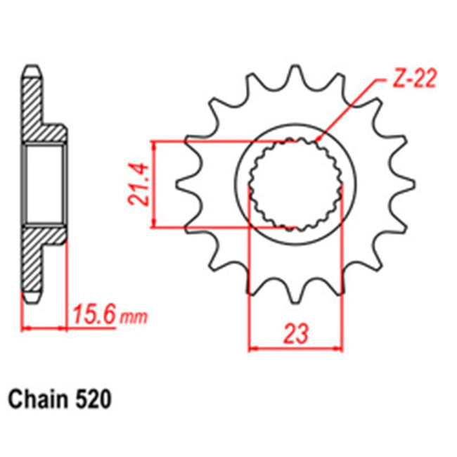 FRONT SPROCKET - STEEL  15T 520P (31-798-15) Hover Image