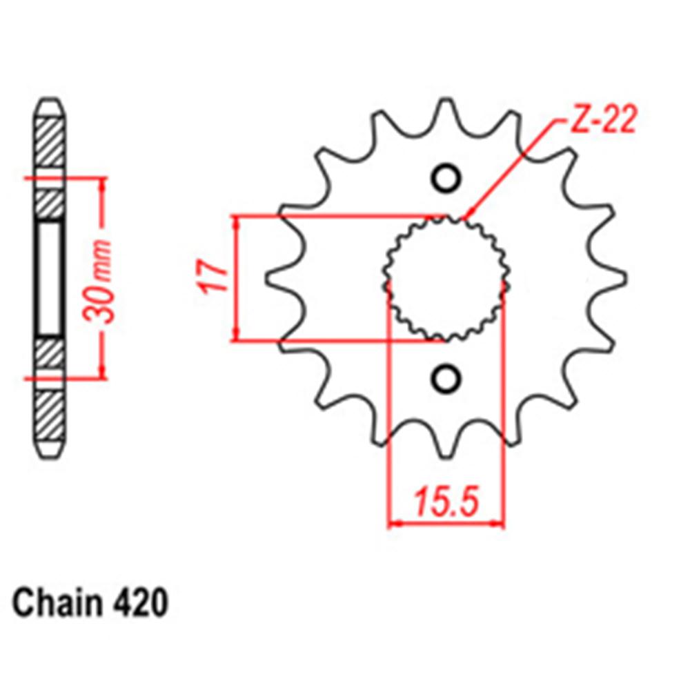 FRONT SPROCKET - STEEL  15T 420P (31-GC4-15)