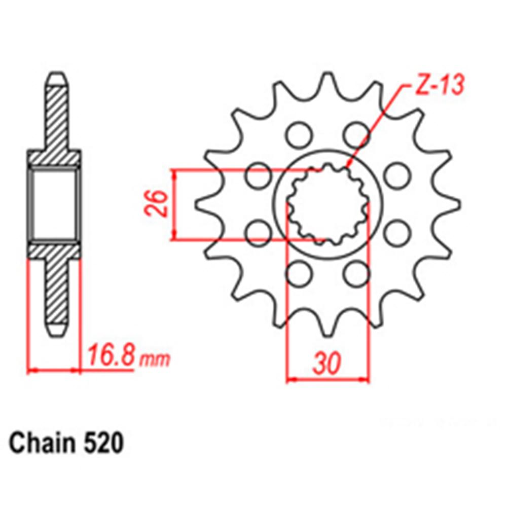FRONT SPROCKET - STEEL  15T 520P (31-HC1-15)
