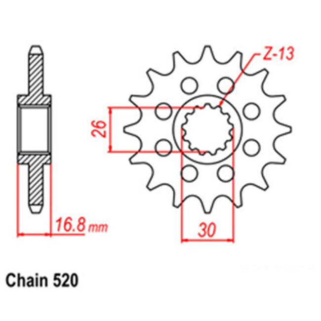 FRONT SPROCKET - STEEL  16T 520P (31-HC1-16) Hover Image