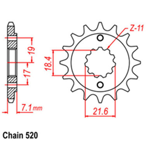 FRONT SPROCKET - STEEL  13T 520P (31-KCE-13) Hover Image