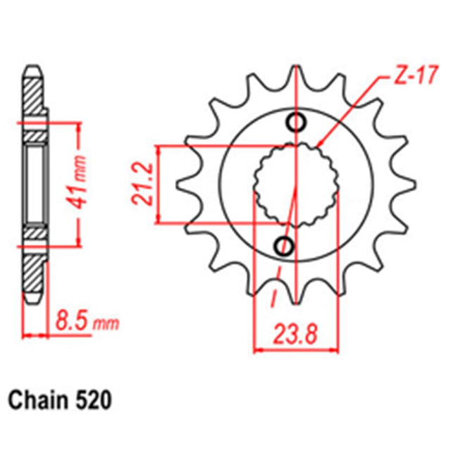 FRONT SPROCKET - STEEL  13T 520P (31-KCY-13) Hover Image