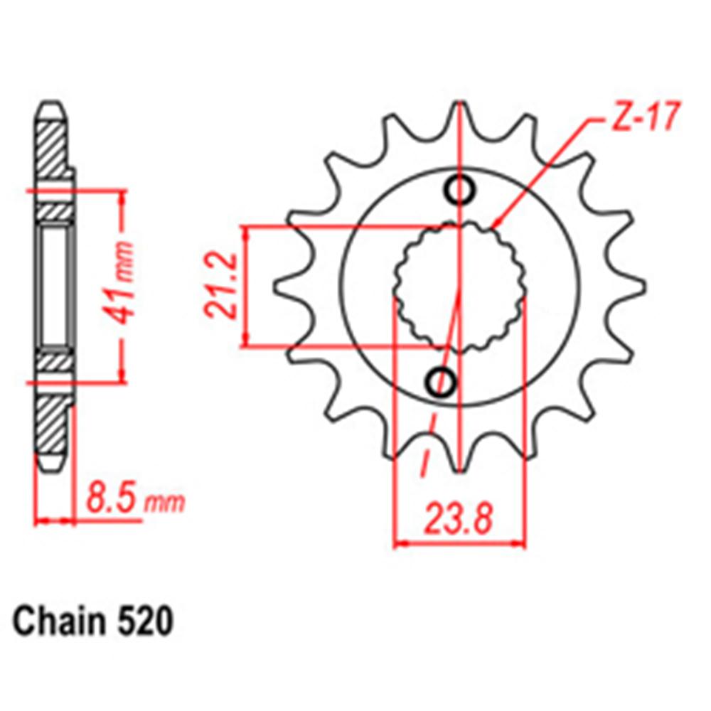 FRONT SPROCKET - STEEL  14T 520P (31-KCY-14)