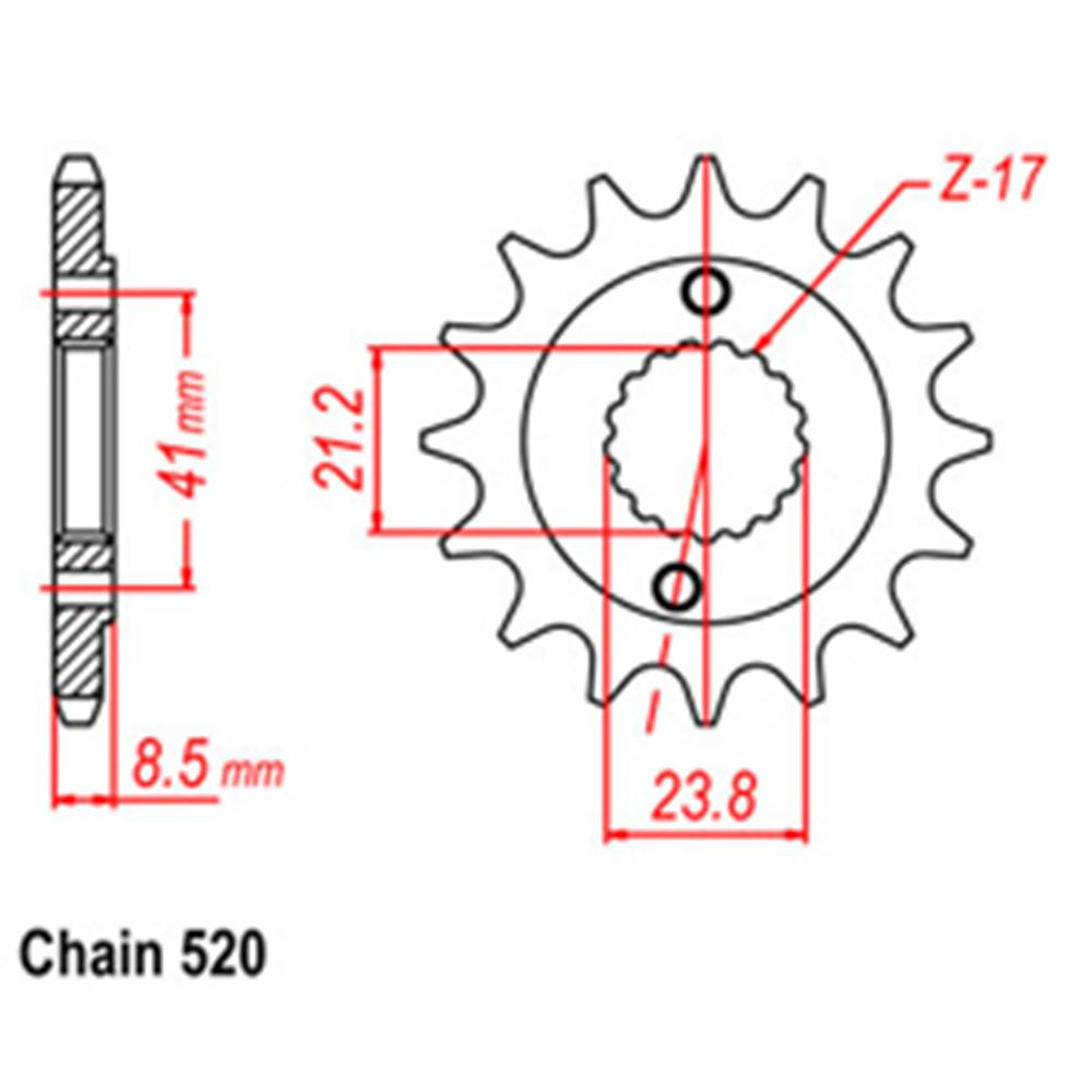 FRONT SPROCKET - STEEL  15T 520P (31-KCY-15)