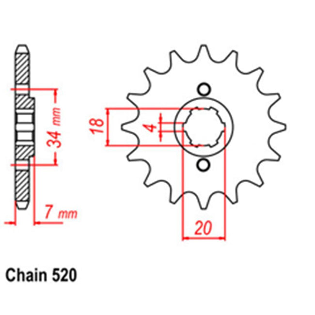 FRONT SPROCKET - STEEL  12T 520P (31-KF0-12) Hover Image