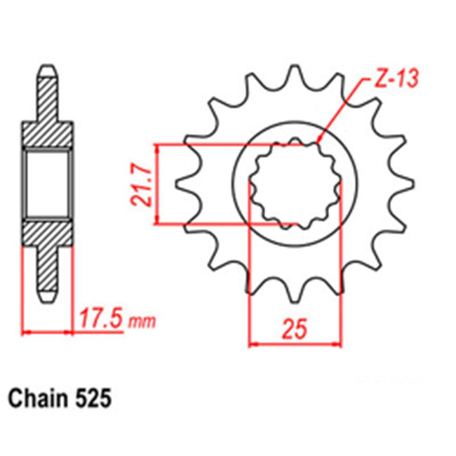FRONT SPROCKET - STEEL  15T 525P (31-KY2-15) Hover Image