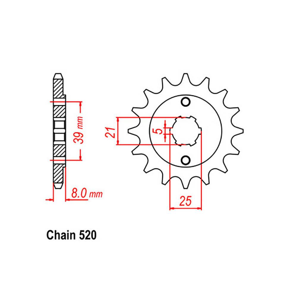 FRONT SPROCKET - STEEL  14T 520P (31-LB1-14)