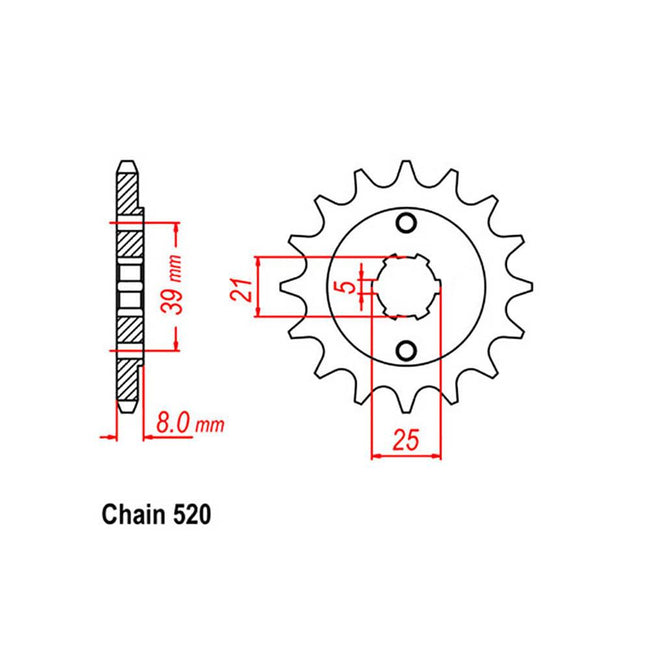 FRONT SPROCKET - STEEL  14T 520P (31-LB1-14) Hover Image