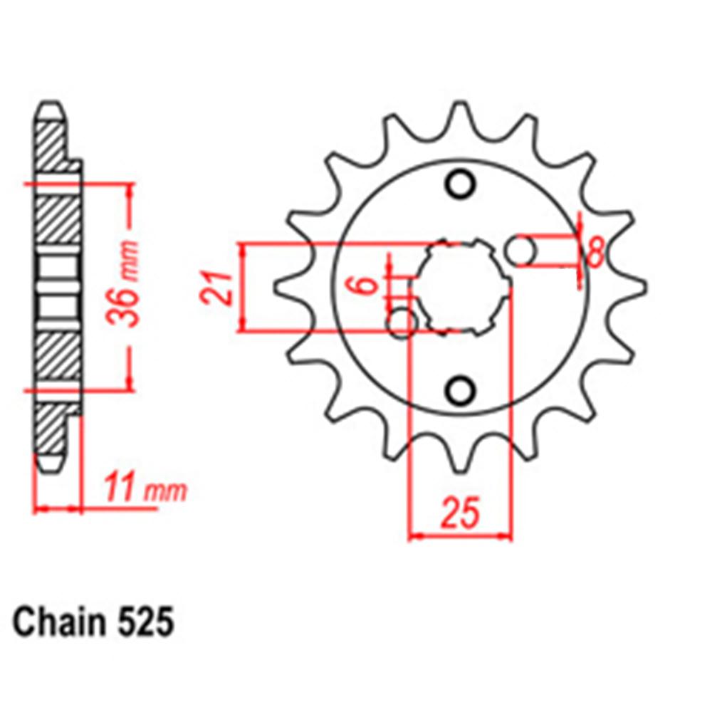 FRONT SPROCKET - STEEL  15T 525P (31-MK4-15)