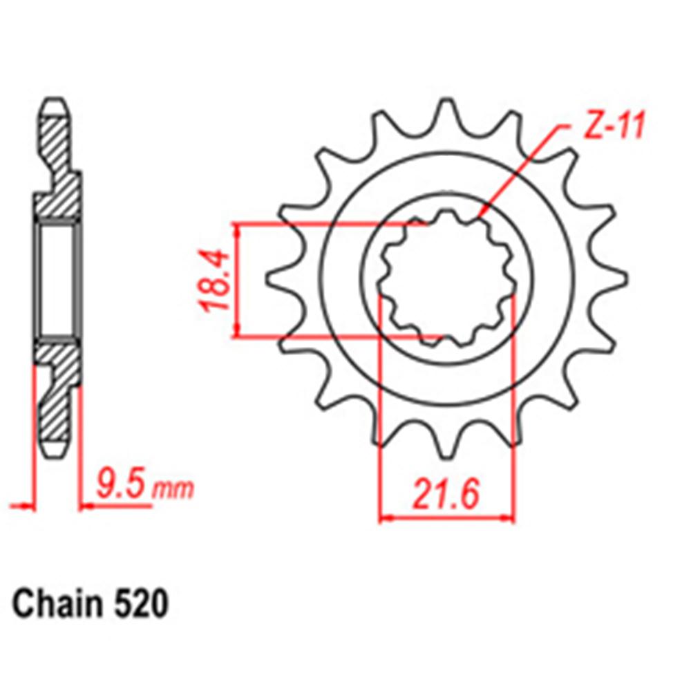 FRONT SPROCKET - STEEL  14T 520P (31-ML3-14)