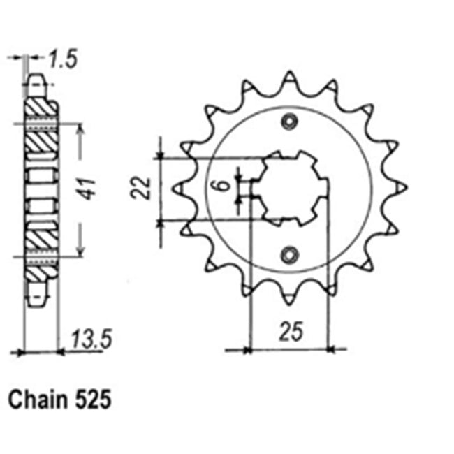 FRONT SPROCKET - STEEL  15T 525P (31-MM9-15) Hover Image