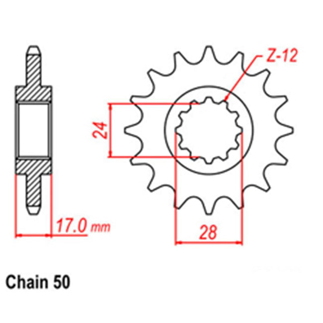 FRONT SPROCKET - STEEL  15T 530P (31-MN4-15) Hover Image