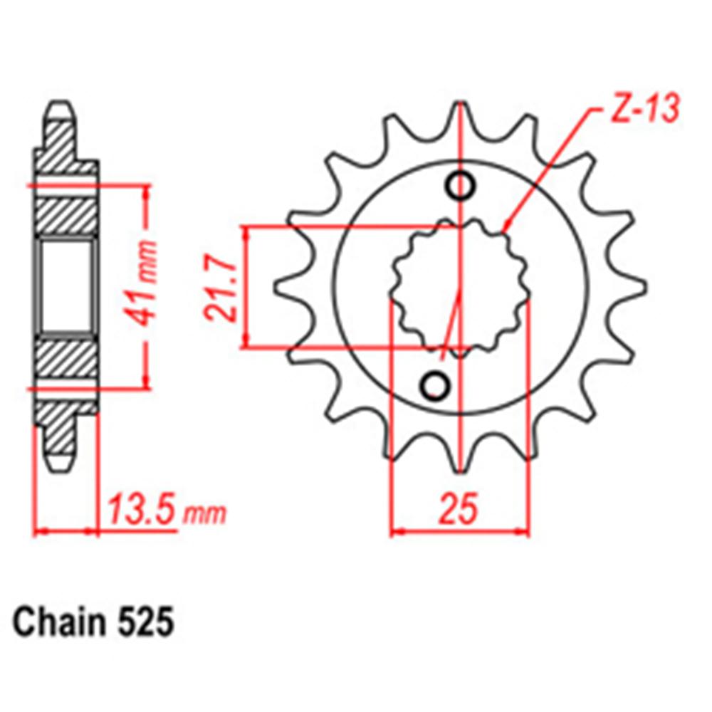 FRONT SPROCKET - STEEL  16T 525P (31-MN8-16)