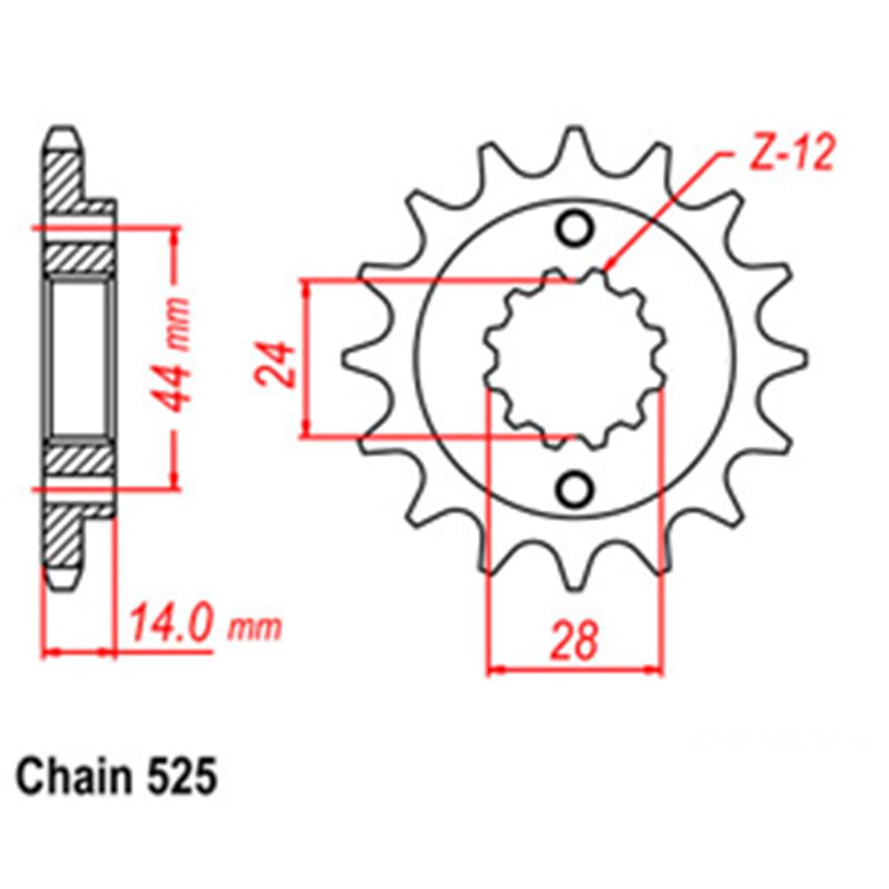 FRONT SPROCKET - STEEL  16T 525P (31-MV1-16)