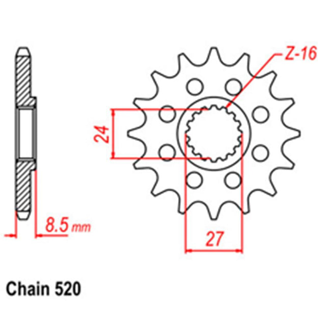 FRONT SPROCKET - STEEL  17T 520P (31-SC2-17) Hover Image