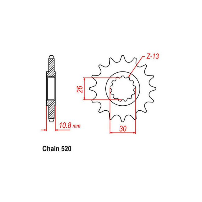 FRONT SPROCKET - STEEL  14T 520P (31-YC2-14) Hover Image