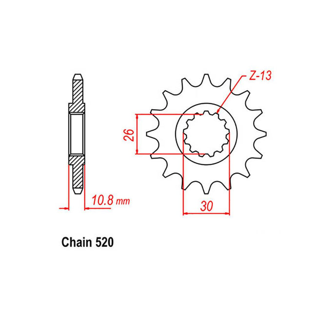 FRONT SPROCKET - STEEL  17T 520P (31-YC2-17) Hover Image