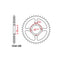 REAR SPROCKET - STEEL 44T 428P (32-KTY-44)