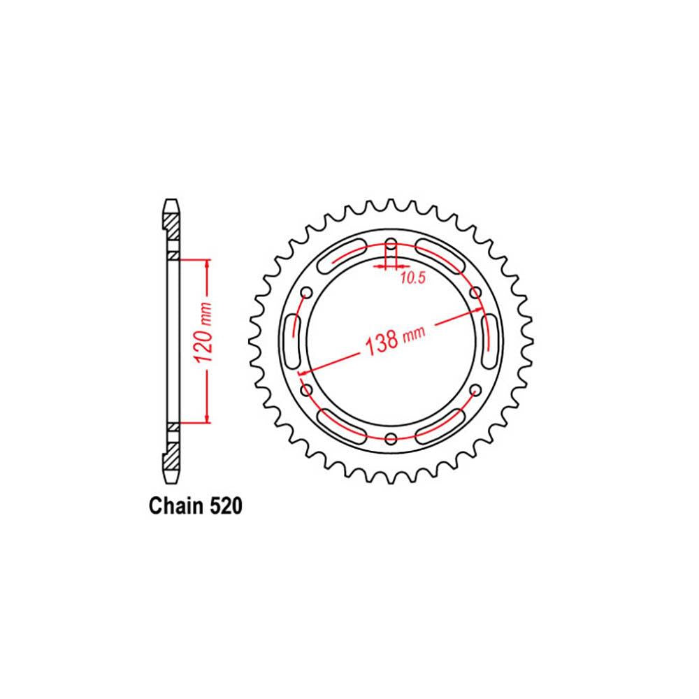 REAR SPROCKET - STEEL 36T 520P (32-KYJ-36)