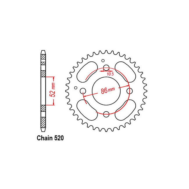 REAR SPROCKET - STEEL 30T 520P Hover Image