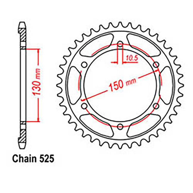 REAR SPROCKET - STEEL 46T 525P (32-MM9-46) Hover Image
