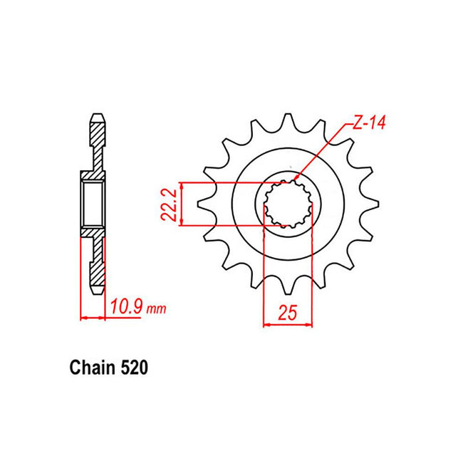 FRONT SPROCKET - STEEL 16T 520P (41-A04-16) Hover Image