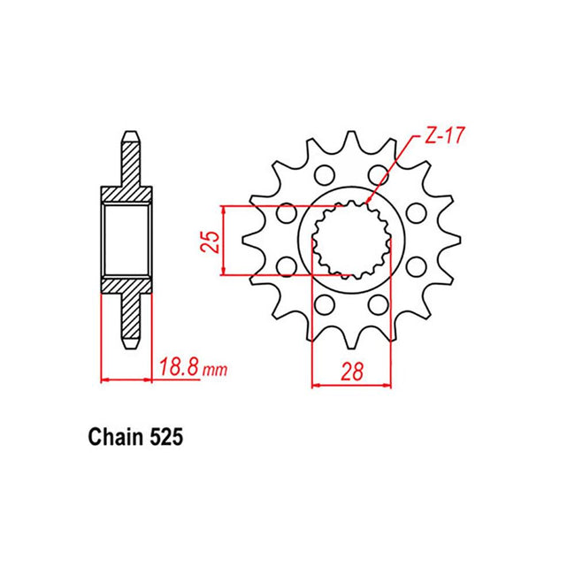 FRONT SPROCKET - STEEL 20T 525P Hover Image