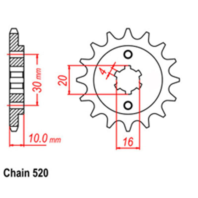 FRONT SPROCKET - STEEL 14T 520P (41-C01-14) Hover Image