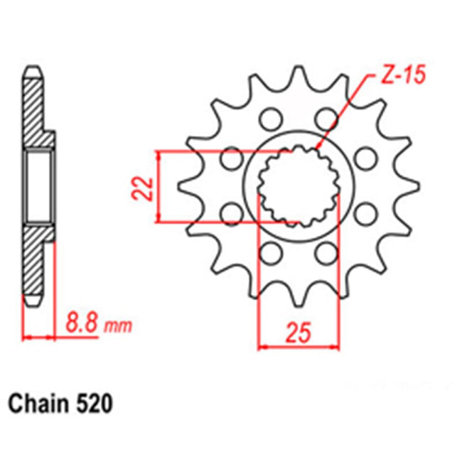 FRONT SPROCKET - STEEL 16T 520P (41-K01-16) Hover Image