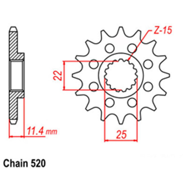 FRONT SPROCKET - STEEL 14T 520P (41-K02-14) Hover Image