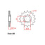 FRONT SPROCKET - STEEL 14T 428P (41-K04-14)
