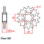 FRONT SPROCKET - STEEL 16T 525P (41-K05-16)