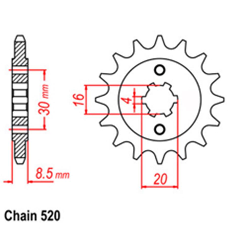 FRONT SPROCKET - STEEL 12T 520P (41-Q01-12)
