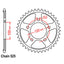 REAR SPROCKET - STEEL 42T 525P (42-A03-42)