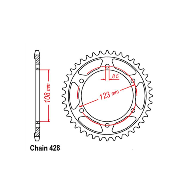 REAR SPROCKET - STEEL 60T 428P Hover Image