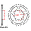 REAR SPROCKET - STEEL 44T 525P (42-B06-44)