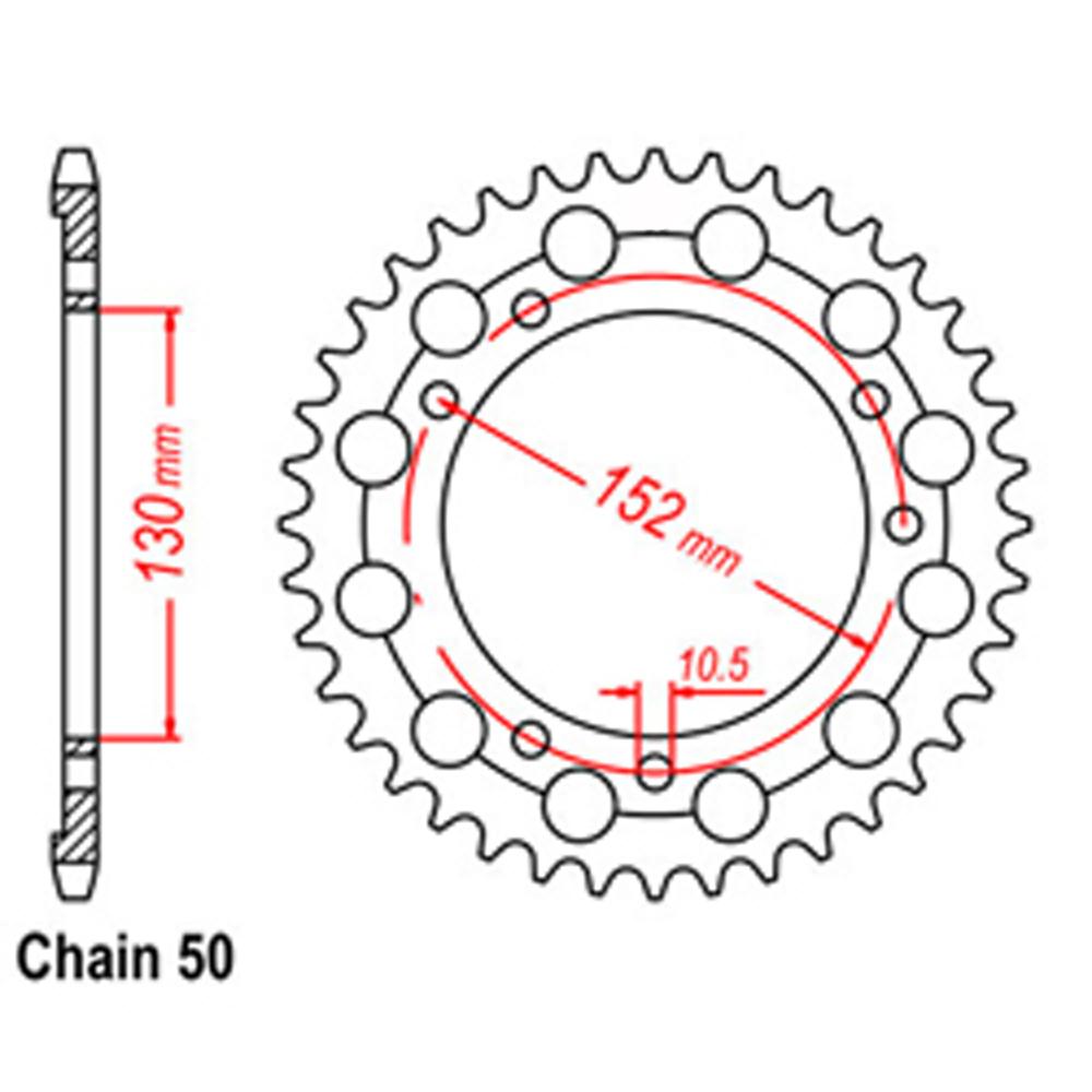 REAR SPROCKET - STEEL 46T 530P (42-C02-46)