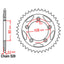 REAR SPROCKET - STEEL 38T 520P (42-D02-38)