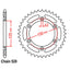 REAR SPROCKET - STEEL 50T 520P (42-K01-50)