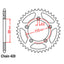 REAR SPROCKET - STEEL 52T 420P (42-K03-52)