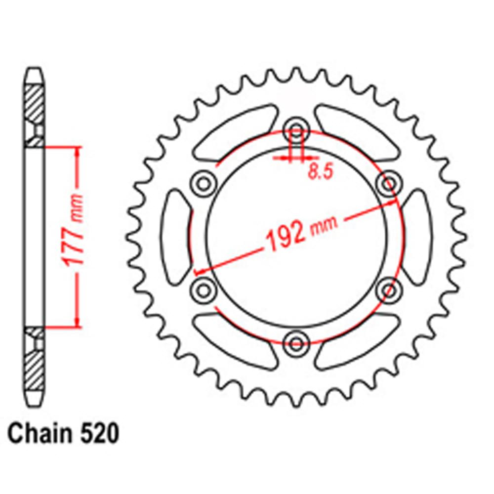 REAR SPROCKET - STEEL 48T 520P (42-Q02-48)
