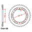 REAR SPROCKET - STEEL 56T 428P