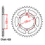 REAR SPROCKET - STEEL 57T 428P