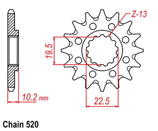 FRONT SPROCKET - STEEL  14T 520P (31-143-14) Hover Image