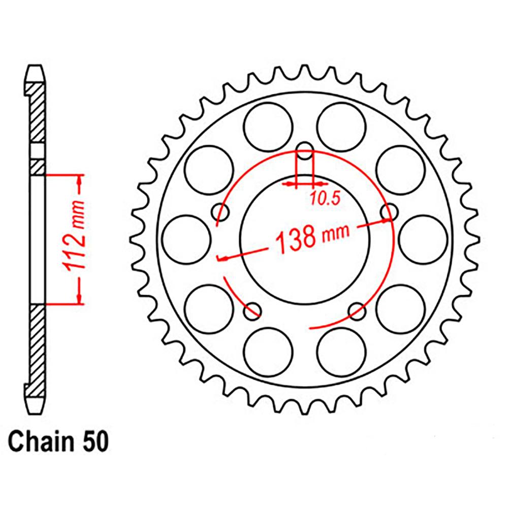REAR SPROCKET - STEEL 48T 530P (32-YC2-48)
