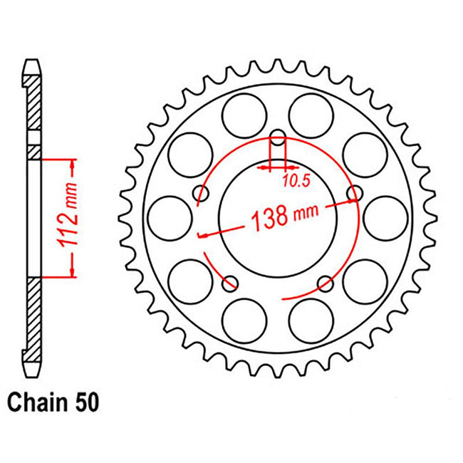 REAR SPROCKET - STEEL 48T 530P (32-YC2-48) Hover Image