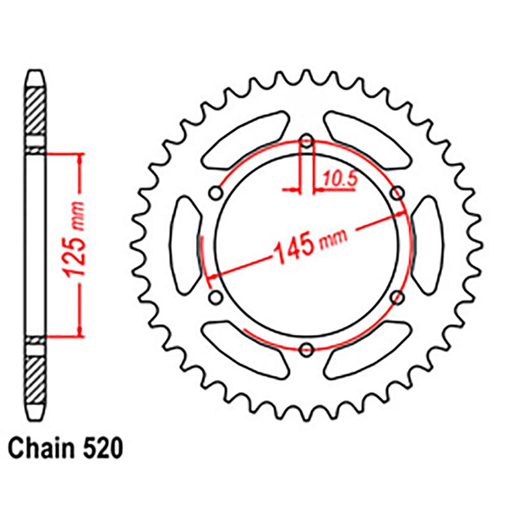 REAR SPROCKET - STEEL 47T 520P (32-1M1-47)