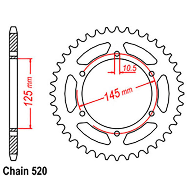 REAR SPROCKET - STEEL 47T 520P (32-1M1-47) Hover Image