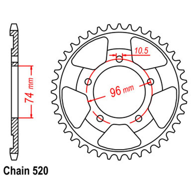 REAR SPROCKET - STEEL 41T 520P (32-KV3-41) Hover Image