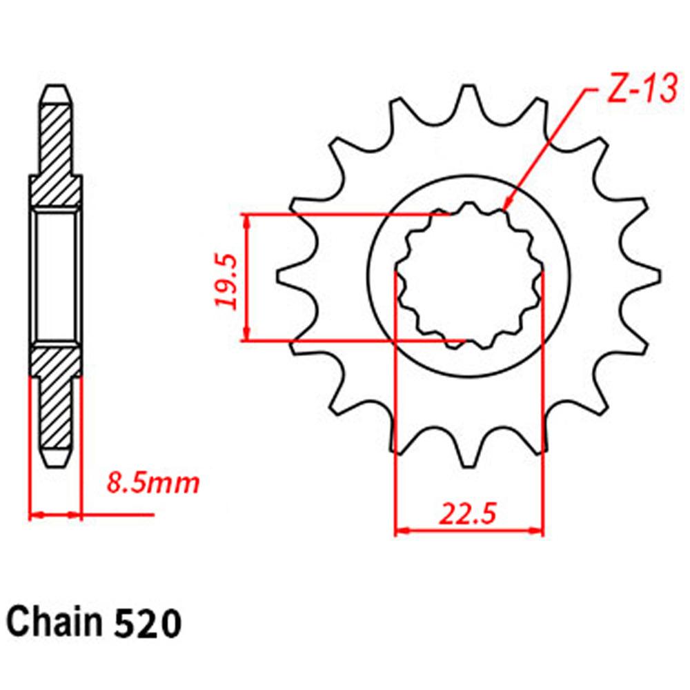 FRONT SPROCKET - STEEL  14T 520P (31-48H-14)